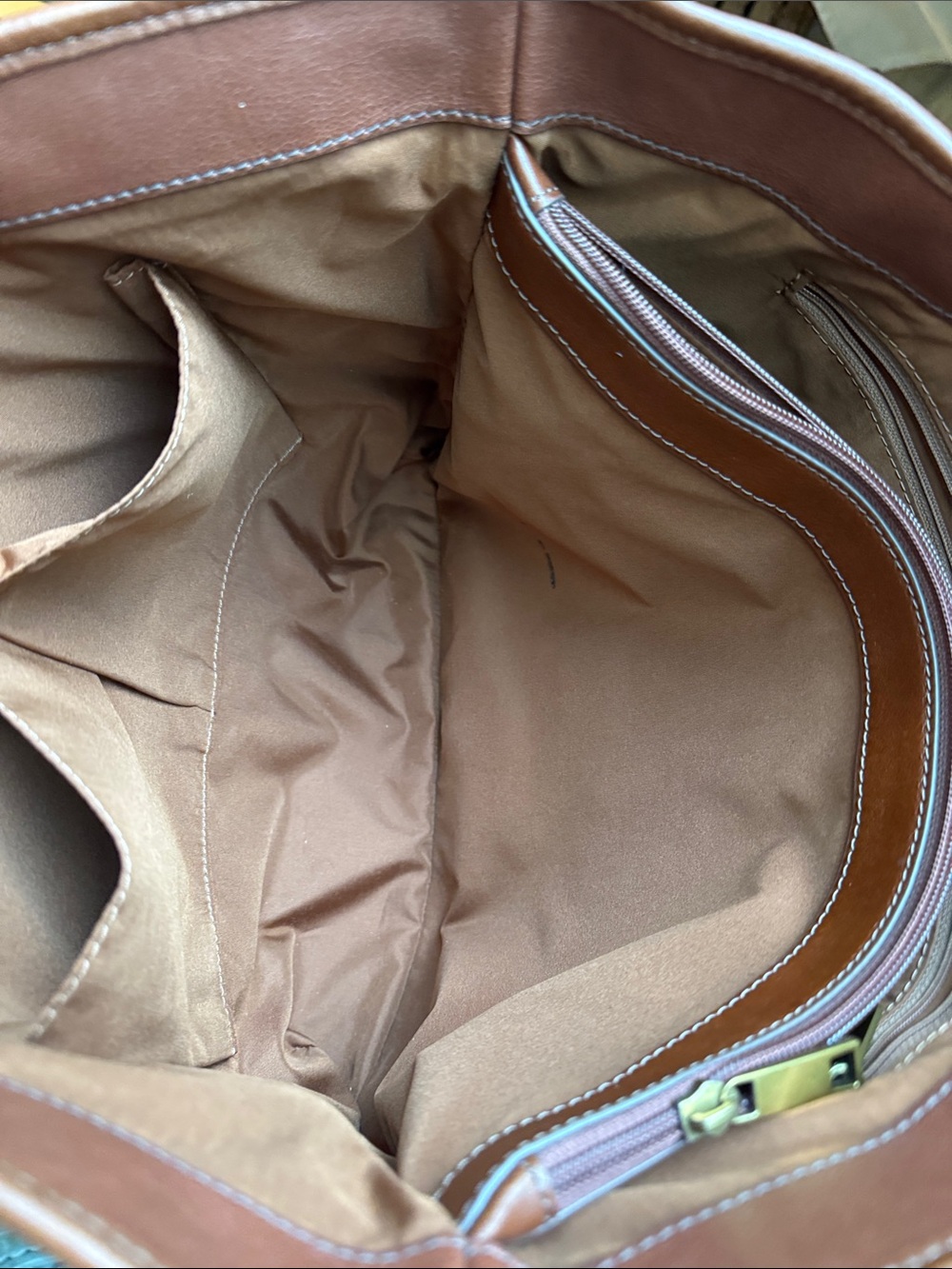Fossil Chestnut Brown Leather Tote - Picture 9 of 14